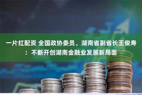 一片红配资 全国政协委员、湖南省副省长王俊寿：不断开创湖南金融业发展新局面